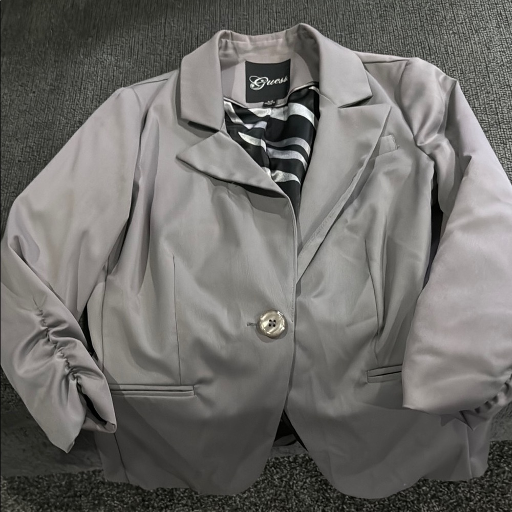 Guess Gray Tailored Blazer with Classic Lapel
